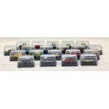 Oxford group of 1:76 Railway Scale miniature die cast cars in display cases (20).