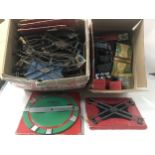 Large collection of 0 gauge track and various crossings and turntable some boxed but mostly