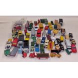 Collection of vintage and modern unboxed play worn die cast vehicles.