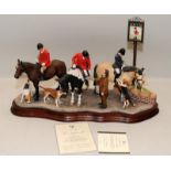 Superbly detailed large Border Fine Arts tableau 'Gather At The Snooty Fox'. No. 144 of 350, with