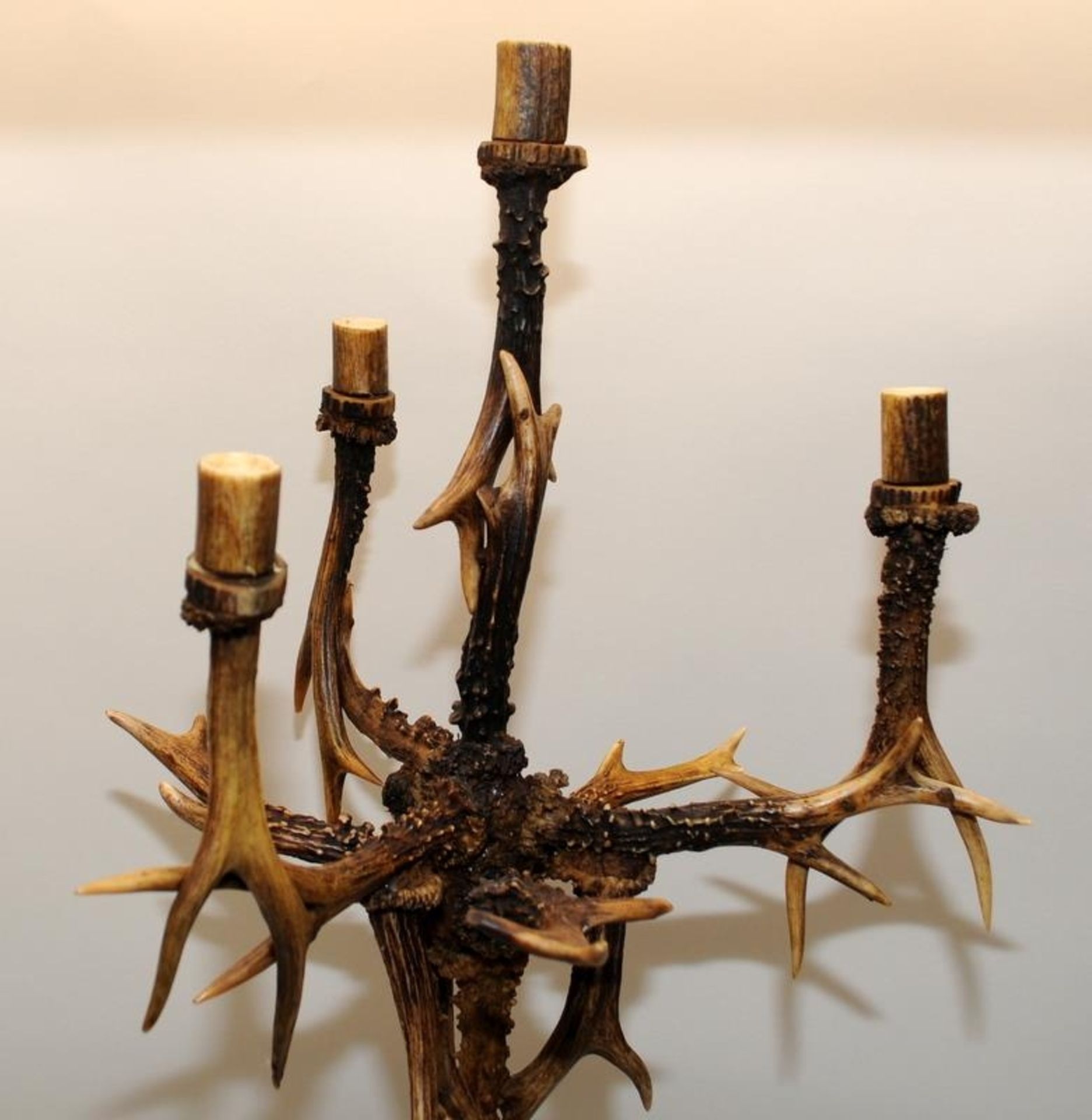 Unusual contemporary 4 branch candelabra consisting of a number of stag antlers. O/all height 73cms - Image 3 of 3