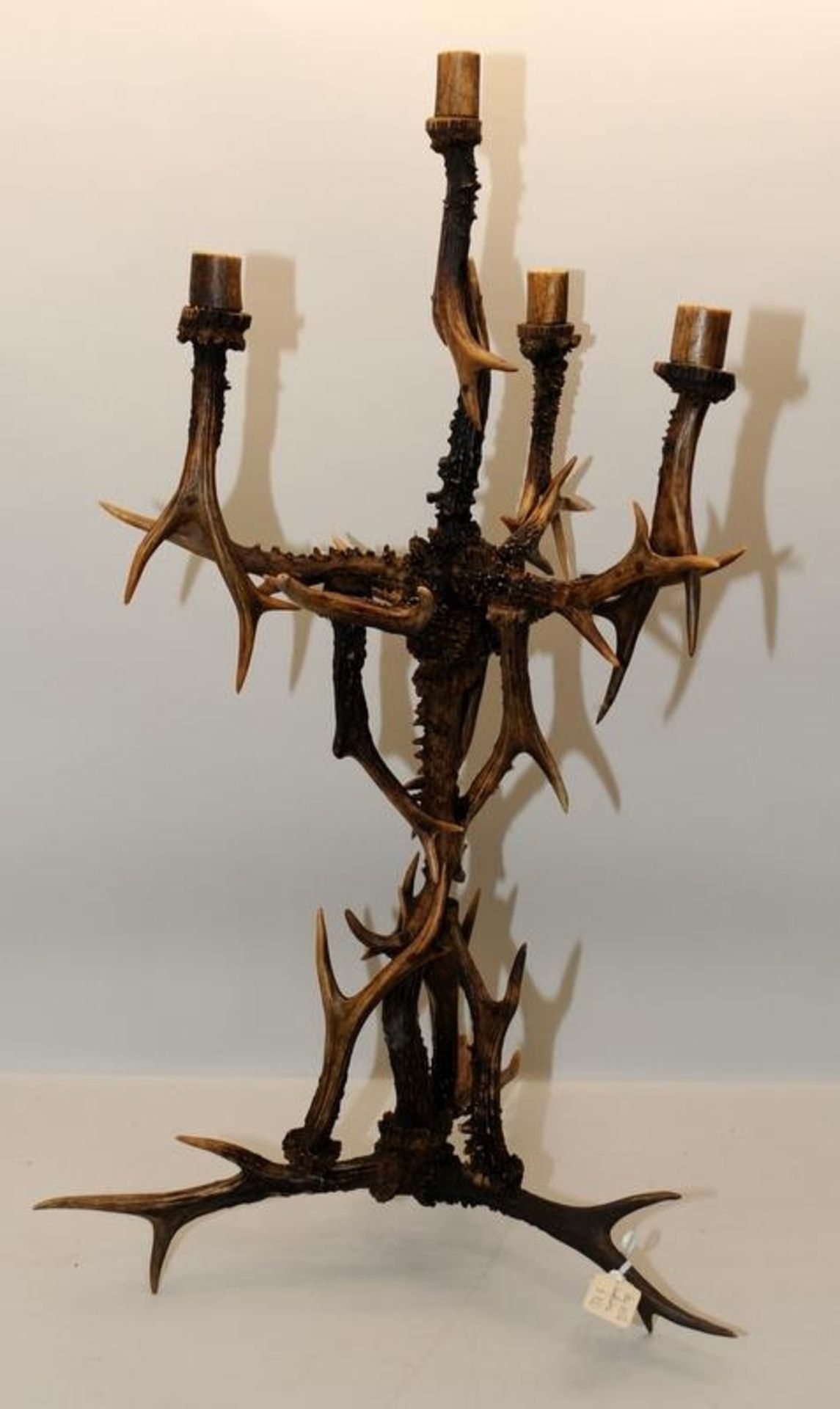 Unusual contemporary 4 branch candelabra consisting of a number of stag antlers. O/all height 73cms