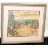 Valerie Greenhalgh (nee Scott) watercolour of a scene between Newhaven and Seaford dated 1957. O/all