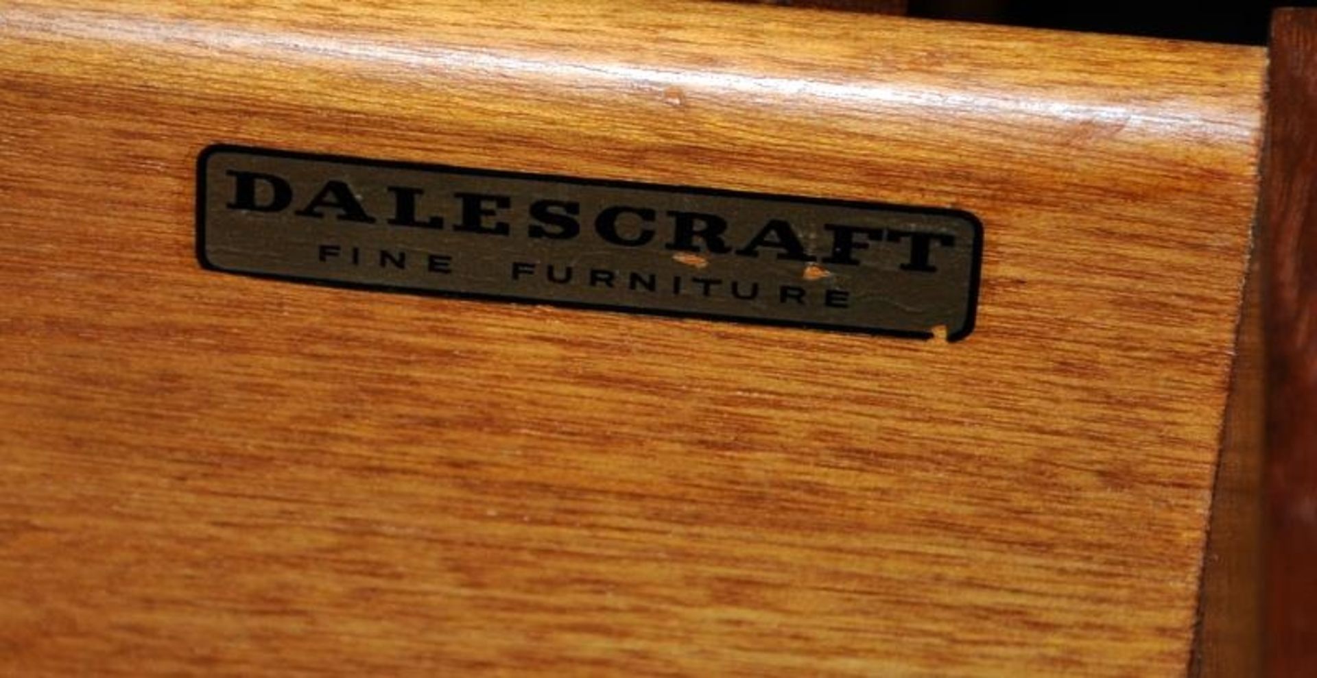 Large mid century teak sideboard by Dalescraft consisting of 3 drawers over 2 door cupboard and drop - Image 4 of 5