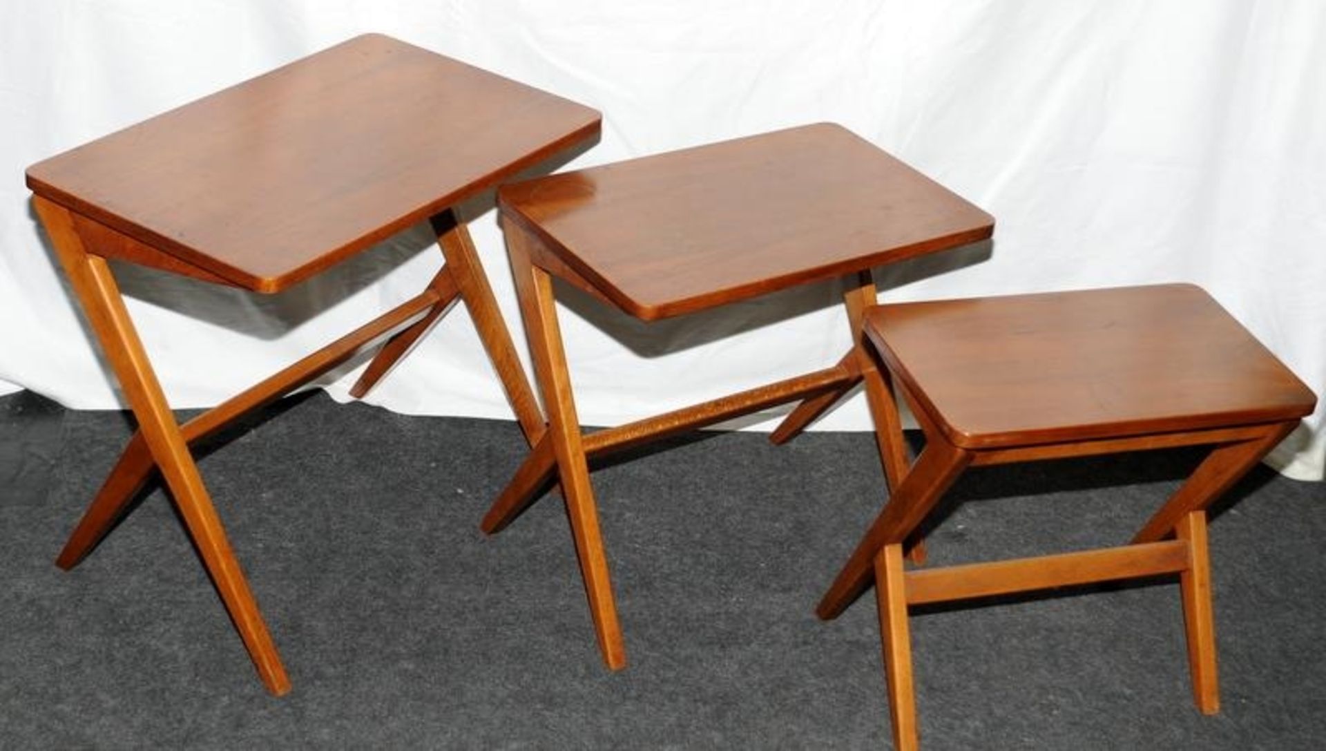 Mid century Teak Bengt Ruda walking next of tables. - Image 2 of 3