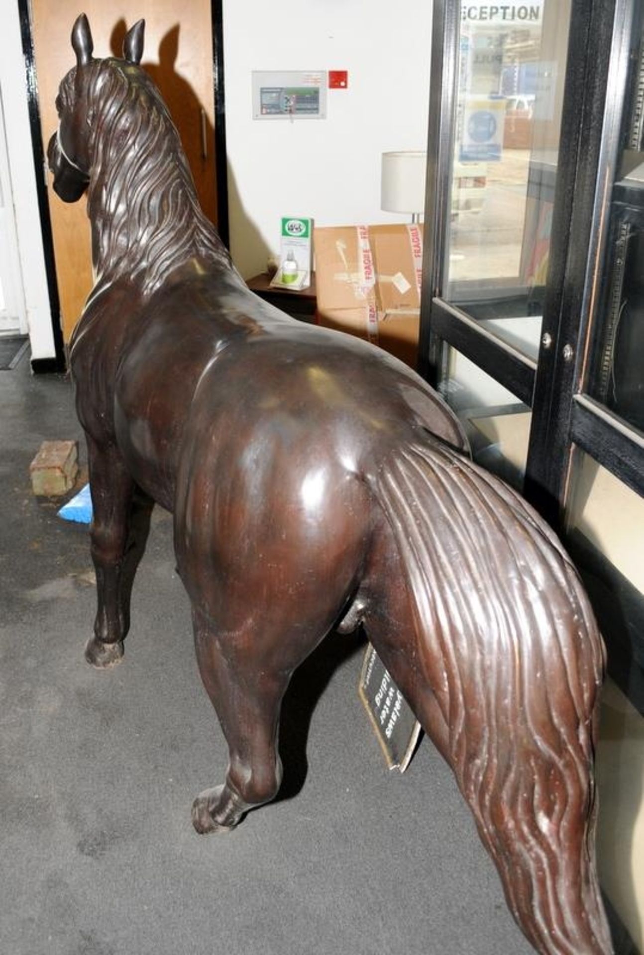 Half (?) life size sculpture in bronze of a horse 160x180x40cm - Image 2 of 5