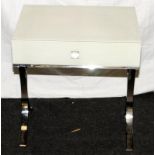 Lagoon Designer bed side table chrome and glass 52x52x40cm