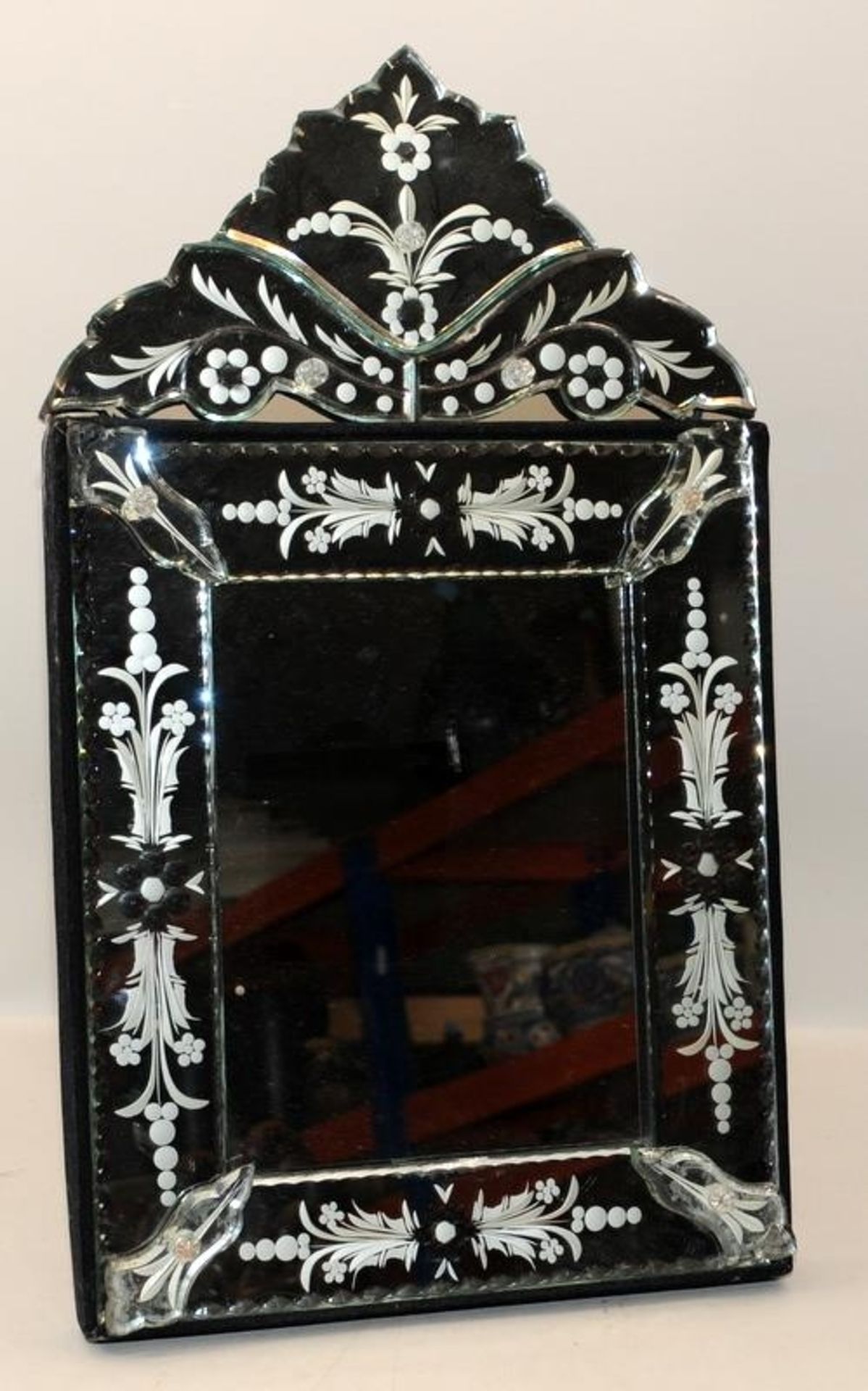 A contemporary Venetian style easel backed freestanding mirror. 53cms tall - Image 2 of 3