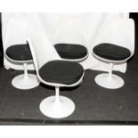 Set of 4 vintage revolving "Tulip" chairs in the style of Eero Saarinen 85x50cm