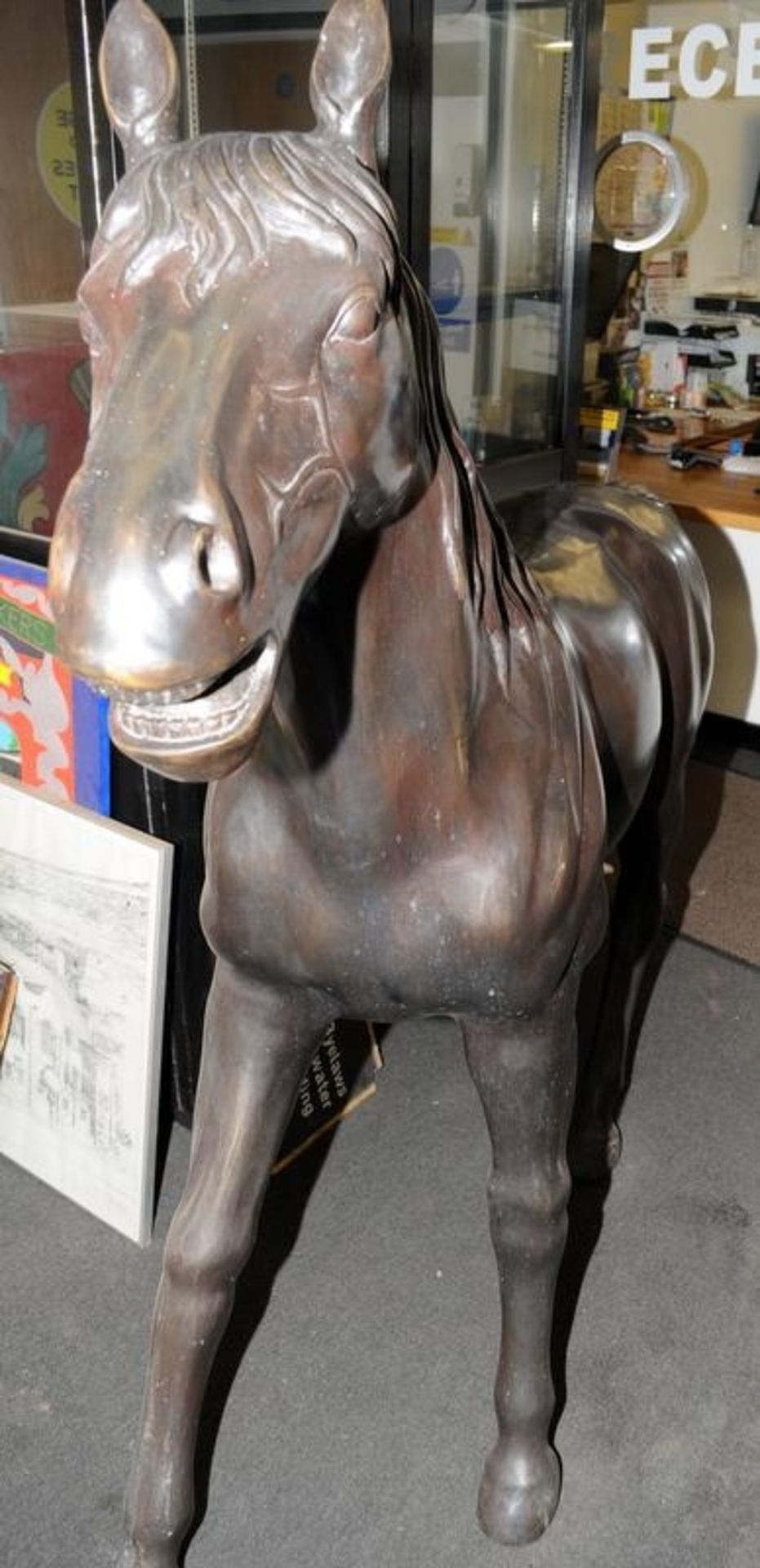 Half (?) life size sculpture in bronze of a horse 160x180x40cm - Image 5 of 5