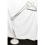 Large freestanding lamp in the manner of Anglepoise, in an oyster powder coated finish. Maximum