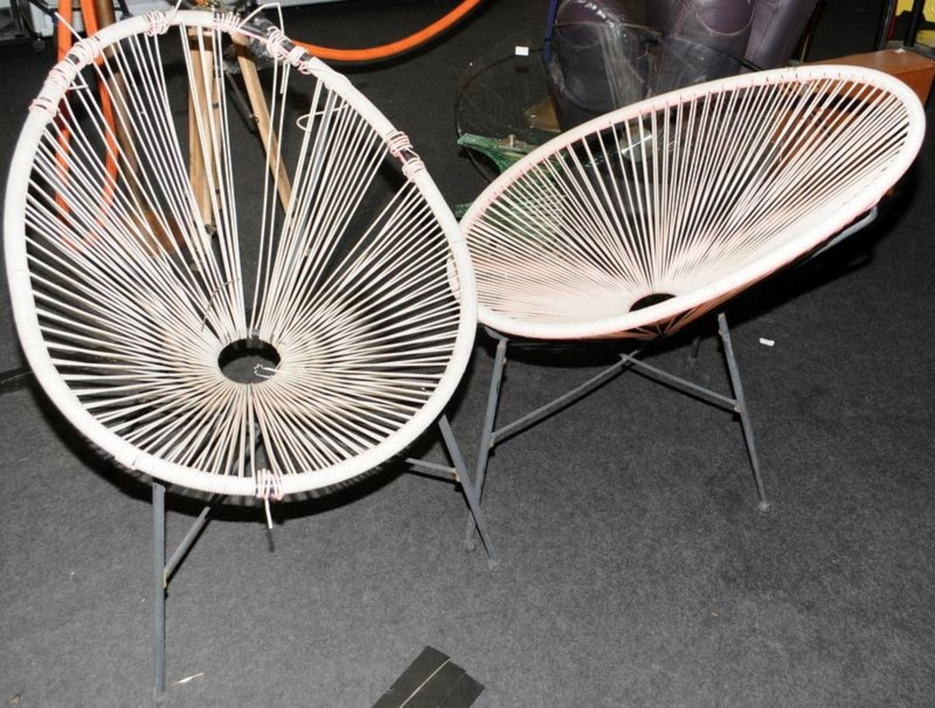 A pair of wire work armchairs. - Image 2 of 2