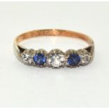 9ct gold antique set sapphire ring size R