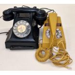 2 vintage phones on a GPO Bakelite the other a PO trim phone