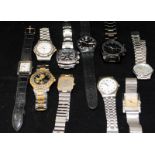 A collection of gents quartz watches, all fitted with good quality Japanese movements and having had