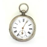 Vintage Silver open face pocket watch key wind working when catalogued