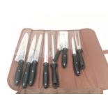 9 piece knife Set in bag (066)