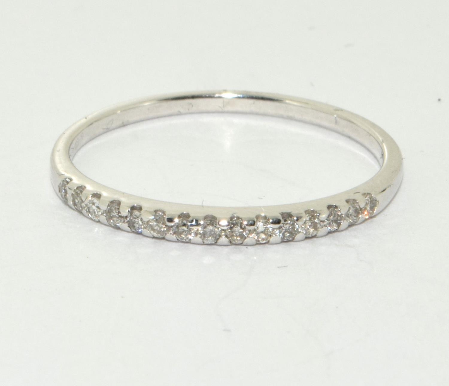 9ct white gold Diamond 1/2 eternity ring size P