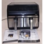 "Sur la Table" two drawer air fryer - seperate cooking facilities with instruction/recipe books in