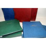 Five good quality empty stamp albums, one Isle of Man, one Jersey and three untitled. All with