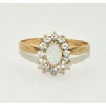 9ct gold ladies Opal cluster ring size N
