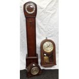 3 clocks to include a grandmother a Wall clock and a Westminster chime mantle clock