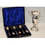 Boxed set of sterling silver teaspoons hallmarked for Sheffield 1894 c/w a small weighted sterling