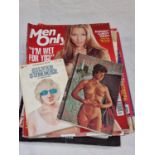 Collection of adult soft porn magazines.