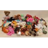 Large collection of mainly TY Beanie Babies soft toys.