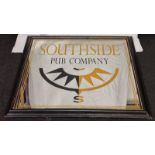 Large wood frame Southside Pub Company mirror 105x105cm