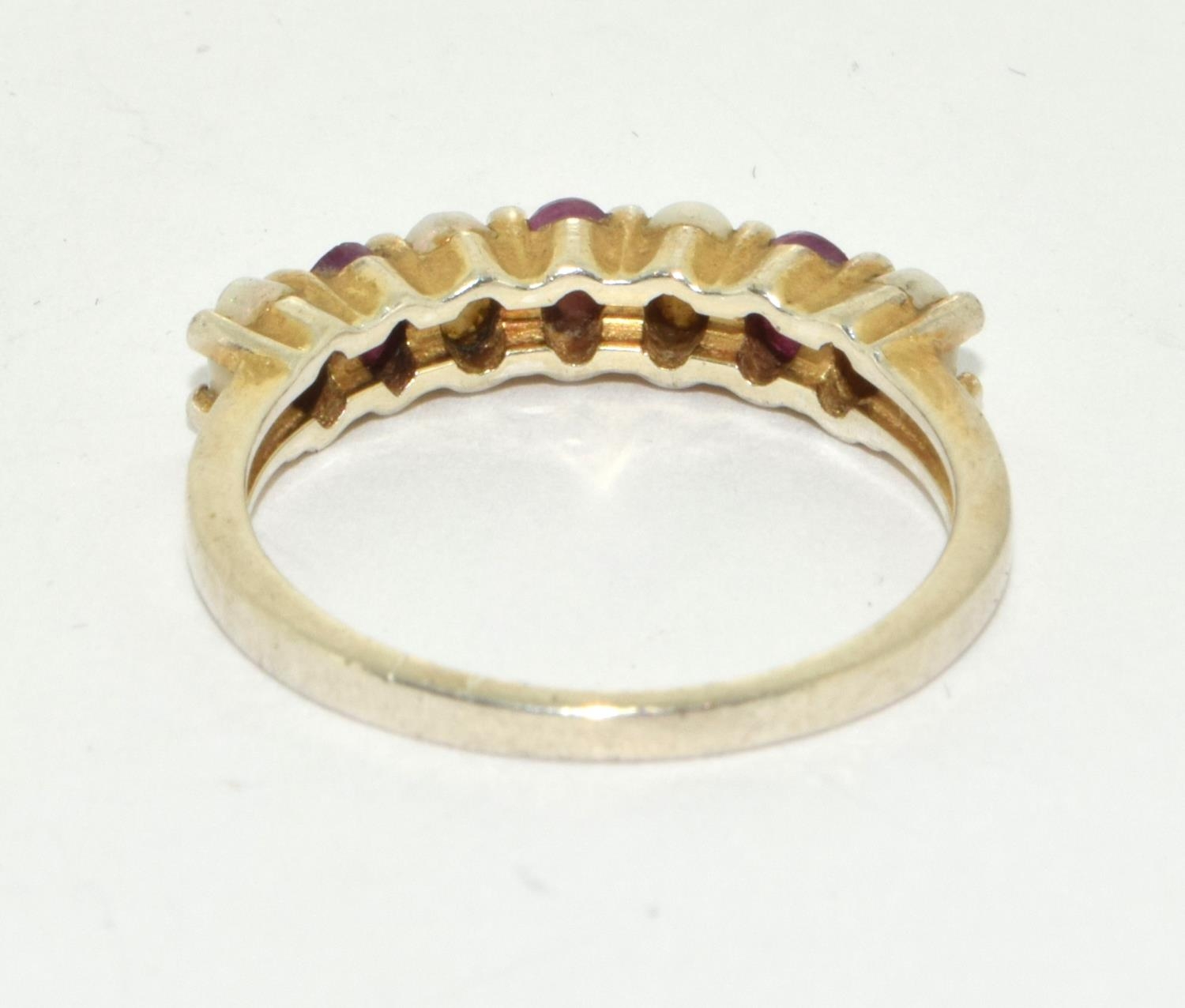 Opal/Ruby silver ring Size Q - Image 3 of 3