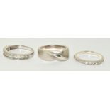 3 x 925 silver band rings