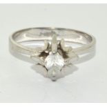 9ct white gold solitaire ring size P