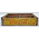 Coca Cola vintage USA wooden advertising drinks carrier marked "Chattanooga 1967" 46x30x11cm.