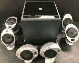 SELECTION OF KEF SPEAKERS. A nice sub unit model No.PSW 2000 along with 6 surround sound HTS 2001