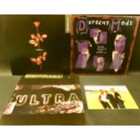 DEPECHE MODE VINYL ALBUMS AND SIGNED XMAS CARD. The LP’s here are entitled - ‘Ultra’ on Mute Stumm