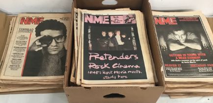 BOX OF VARIOUS NEW MUSICAL EXPRESS MAGAZINES. Nice collection consisting of 1980 (41 copies) -