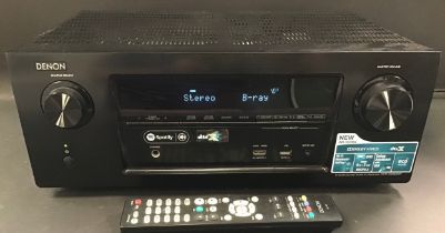 DENON AVR-X2200W 7.2ch AV RECEIVER. This surround sound amplifier comes with remote control and