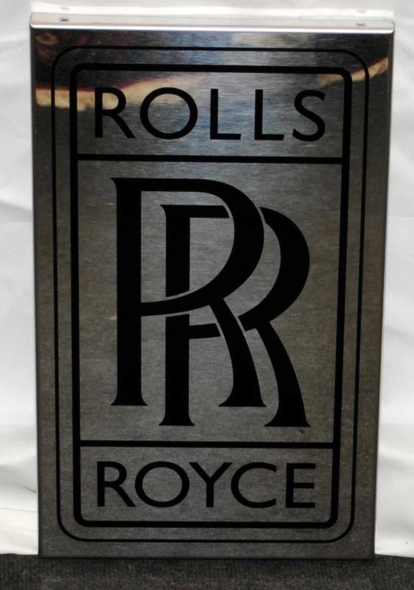 Stainless steel contemporary Rolls Royce advertising sign 27x44cm. - Image 3 of 4