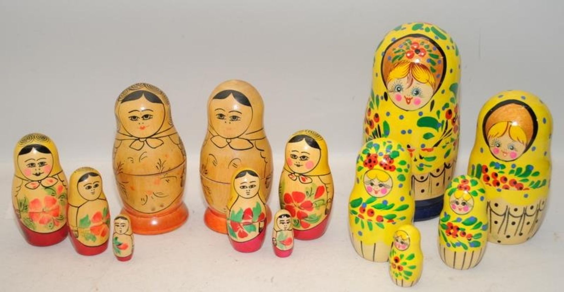 3 sets vintage Russian dolls