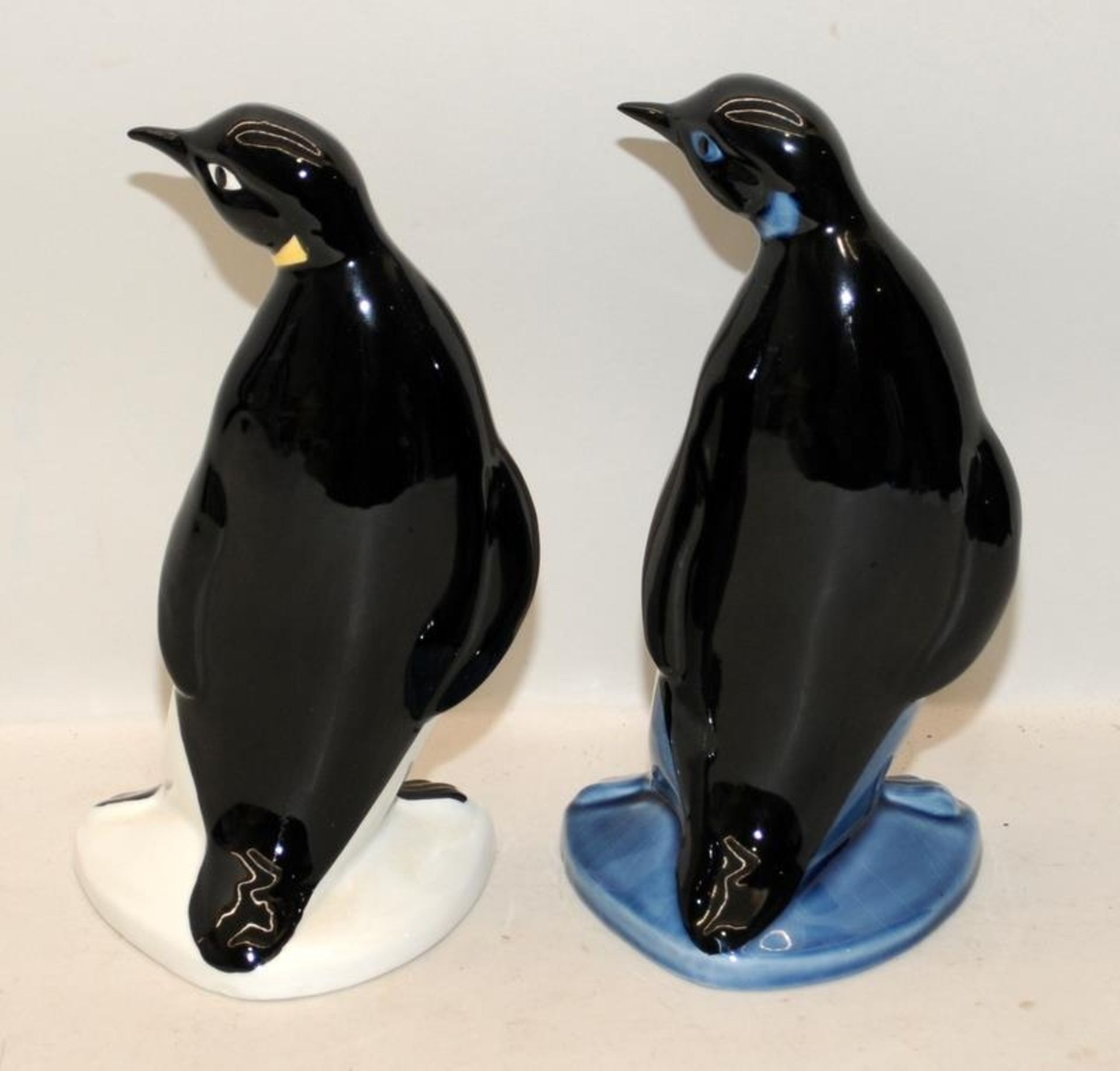 Pair of Poole Pottery large Penguins, one white and one blue. 23cms tall - Image 3 of 4