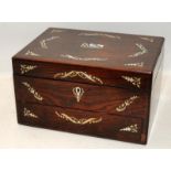 Antique writing box with MOP inlay and stowaway writing slope,