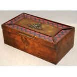 Vintage copper clad mess table cigarette/cigar box with Royal Artillery crest to lid.