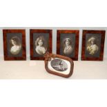 Group of vintage wooden picture frames with b&w pictures of young girls. Frame size 13.5cms x 18.