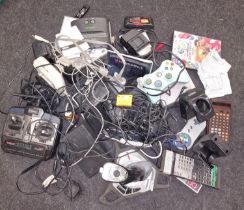 Large assortment of various untested electronics to include game console controllers etc.