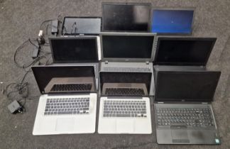 Collection of laptops to include Asus, Acer and Apple. Some charger leads included but not been