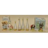 Collection of boxed and unboxed porcelain figurines to include Royal Doulton Winnie the Pooh owl and
