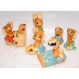 A collection of Pendelfin rabbits. 6 in lot