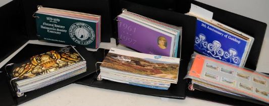 Six well filled albums of Isle of Man mint stamps Presentation packs.