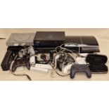 Mixed game consoles, controllers and leads to include PlayStation, Xbox and Wii.